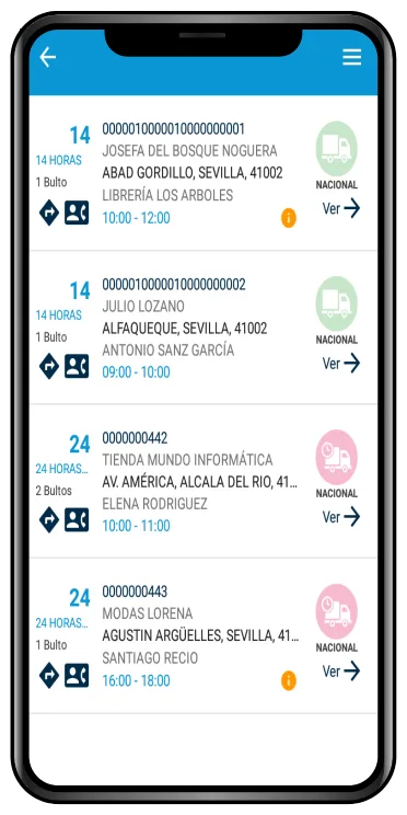 App móvil de reparto de DinaPaq