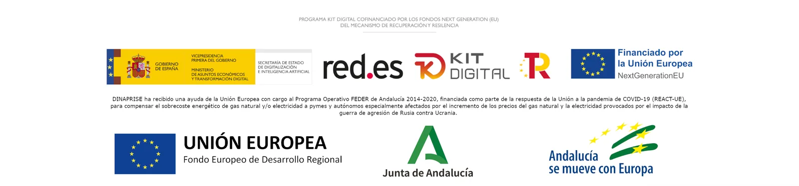 Kit Digital — Financiado por la Unión Europea, Next Generation EU, Plan de Recuperación, Transformación y Resiliencia, Gobierno de España, red.es y Junta de Andalucía